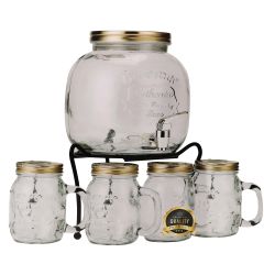 6Pcs Glass Juice Barrel  Set