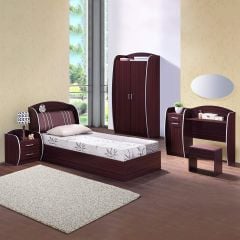 Bedroom Set: Bed, Wardrobe, Chair, Chest Drawer & Dressing Table