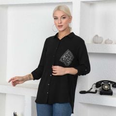Ladies Trendy Casual Shirt Black