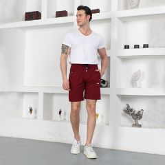 Men's Cotton Short-Maroon-XL