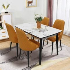 Marble Dining Table Set 4 Chairs & 1 Table