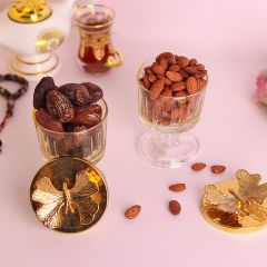 Sugar Bowl Cookie Holder with Gold Metal Led