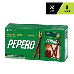 Lotte Pepero Almond and Chocolate 8X32gm